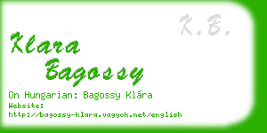 klara bagossy business card